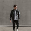 Biston fashion ανδρικό bomber πανωφόρι από δερματίνη 51-201-018 BLACK