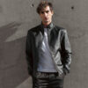Biston fashion ανδρικό bomber πανωφόρι από δερματίνη 51-201-018 BLACK