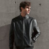 Biston fashion ανδρικό bomber πανωφόρι από δερματίνη 51-201-018 BLACK