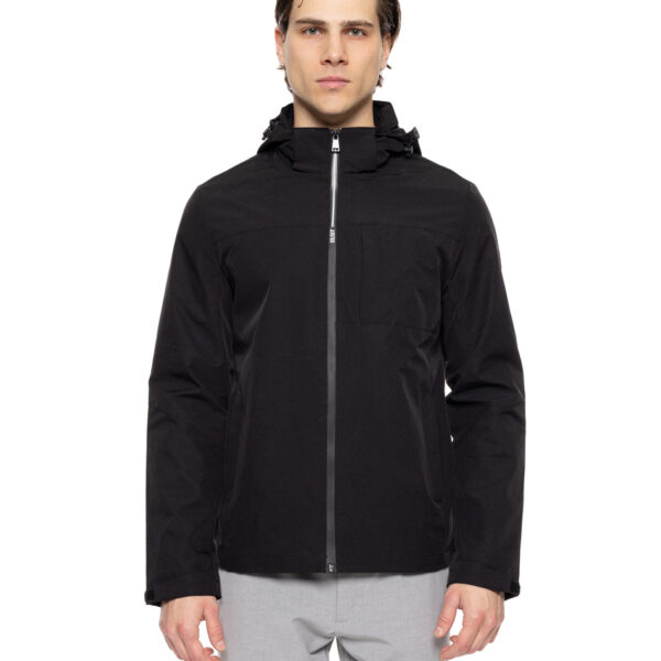 Biston fashion ανδρικό πανωφόρι με κουκούλα 51-201-026 BLACK