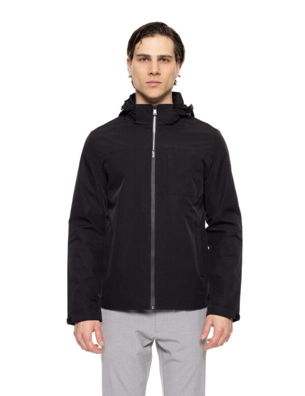 Biston fashion ανδρικό πανωφόρι με κουκούλα 51-201-026 BLACK