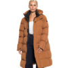 Biston fashion γυναικείο μακρύ μπουφάν με κουκούλα 52-101-001 CAMEL