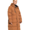 Biston fashion γυναικείο μακρύ μπουφάν με κουκούλα 52-101-001 CAMEL