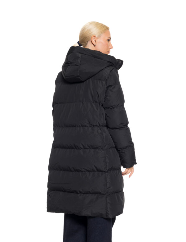 Biston fashion γυναικείο μακρύ μπουφάν με κουκούλα 52-101-001 BLACK