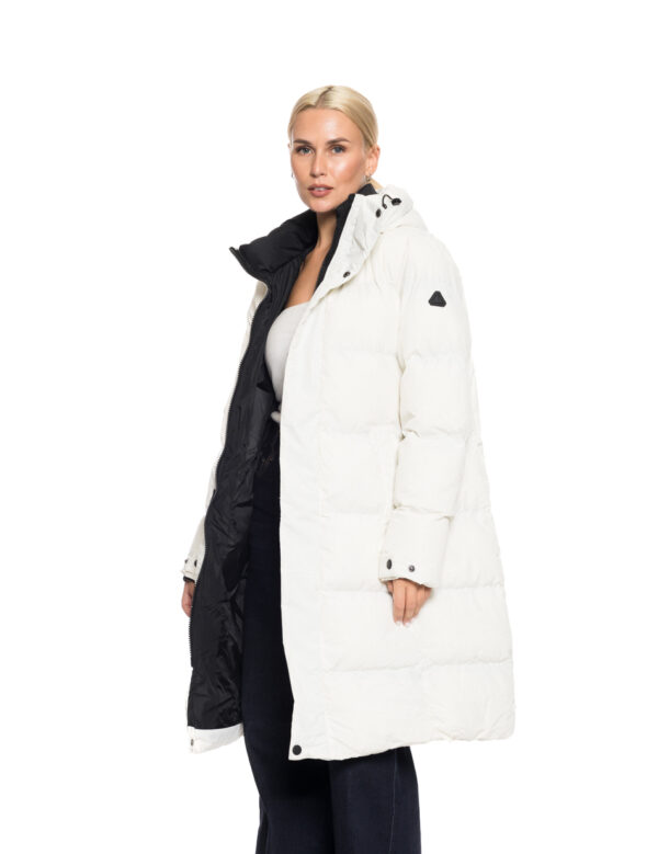 Biston fashion γυναικείο μακρύ μπουφάν με κουκούλα 52-101-001 ICE