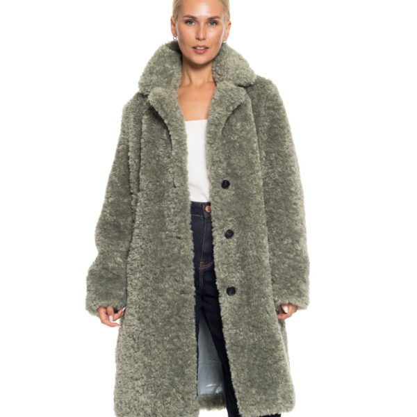 Biston fashion γυναικείο λούτρινο πανωφόρι 52-101-017 GREEN