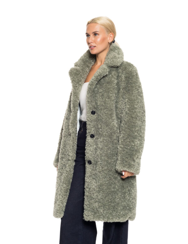 Biston fashion γυναικείο λούτρινο πανωφόρι 52-101-017 GREEN