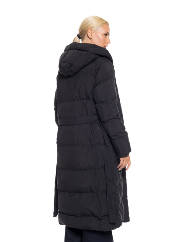 Biston fashion γυναικείο μακρύ μπουφάν με ενσωματωμένη κουκούλα 52-101-019 BLACK