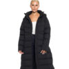 Splendid fashion γυναικείο μακρύ μπουφάν με κουκούλα 52-101-080 BLACK