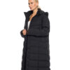 Splendid fashion γυναικείο μακρύ μπουφάν με κουκούλα 52-101-080 BLACK