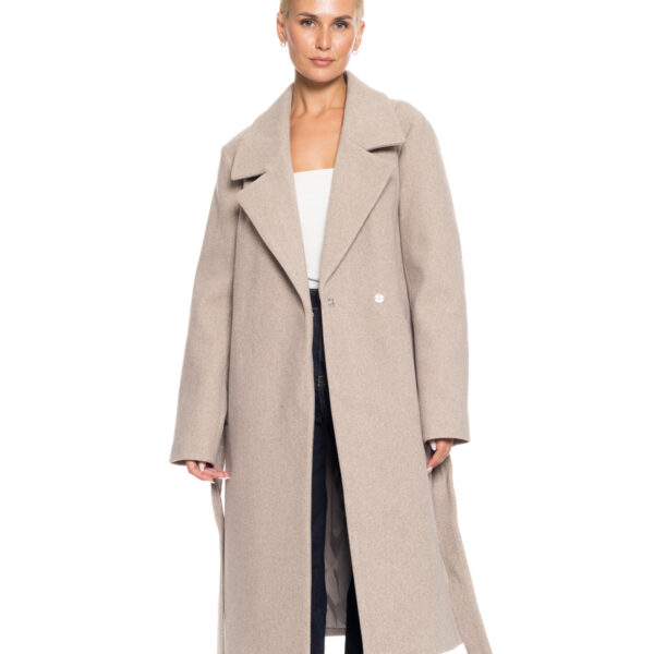Splendid fashion γυναικείο μακρύ μάλλινο πανωφόρι 52-101-098 DK BEIGE