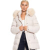 Biston fashion γυναικείο κοντό μπουφάν με αποσπώμενη κουκούλα 52-101-099 LT BEIGE