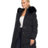 Splendid fashion γυναικείο μακρύ μπουφάν με κουκούλα 52-101-101 BLACK