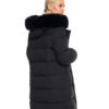 Splendid fashion γυναικείο μακρύ μπουφάν με κουκούλα 52-101-101 BLACK