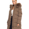Splendid fashion γυναικείο μακρύ μπουφάν με κουκούλα 52-101-101 KHAKI