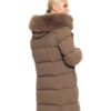 Splendid fashion γυναικείο μακρύ μπουφάν με κουκούλα 52-101-101 KHAKI