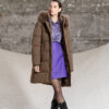 Splendid fashion γυναικείο μακρύ μπουφάν με κουκούλα 52-101-101 KHAKI
