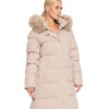 Splendid fashion γυναικείο μακρύ μπουφάν με κουκούλα 52-101-101 BEIGE