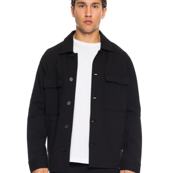 Smart fashion ανδρικό πανωφόρι τύπου sacket 52-201-001 BLACK
