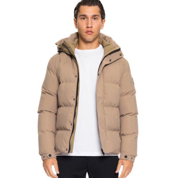 Splendid fashion ανδρικό κοντό μπουφάν με ενσωματωμένη κουκούλα 52-201-086 BEIGE