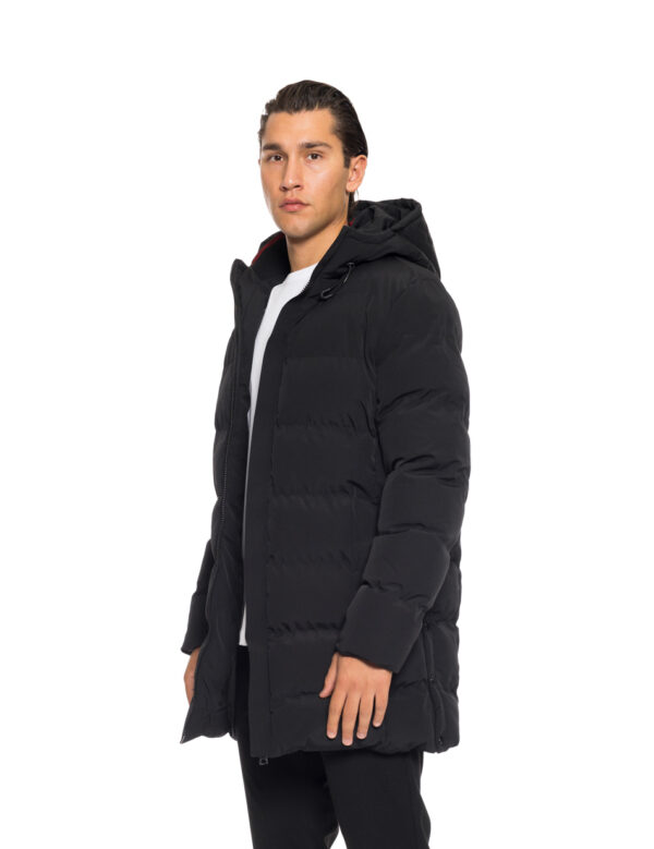 Splendid fashion ανδρικό μακρύ μπουφάν με ενσωματωμένη κουκούλα 52-201-111 BLACK