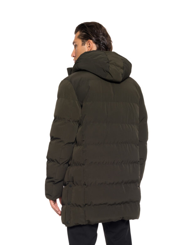 Splendid fashion ανδρικό μακρύ μπουφάν με ενσωματωμένη κουκούλα 52-201-111 DK GREEN