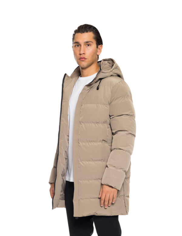 Splendid fashion ανδρικό μακρύ μπουφάν με ενσωματωμένη κουκούλα 52-201-111 BEIGE