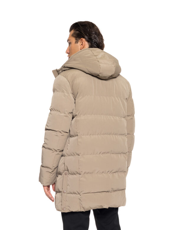 Splendid fashion ανδρικό μακρύ μπουφάν με ενσωματωμένη κουκούλα 52-201-111 BEIGE