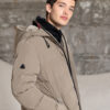 Splendid fashion ανδρικό μακρύ μπουφάν με ενσωματωμένη κουκούλα 52-201-111 BEIGE