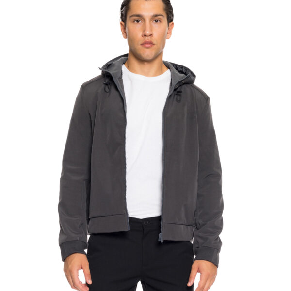 Splendid fashion ανδρικό λεπτό bomber μπουφάν με ενσωματωμένη κουκούλα 52-201-118 DK GREY