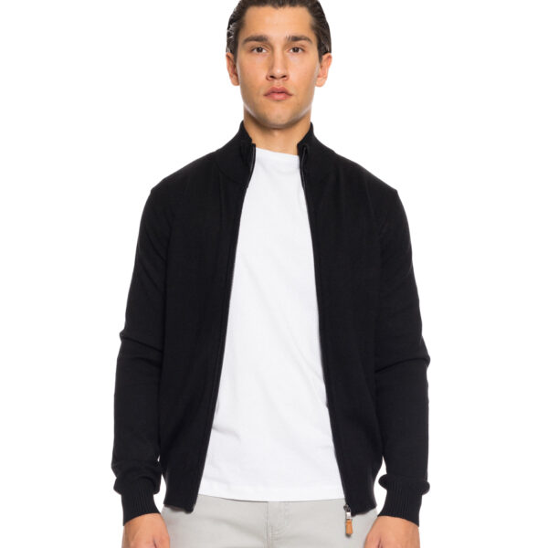 Biston fashion ανδρική πλεκτή ζακέτα 52-206-001 BLACK