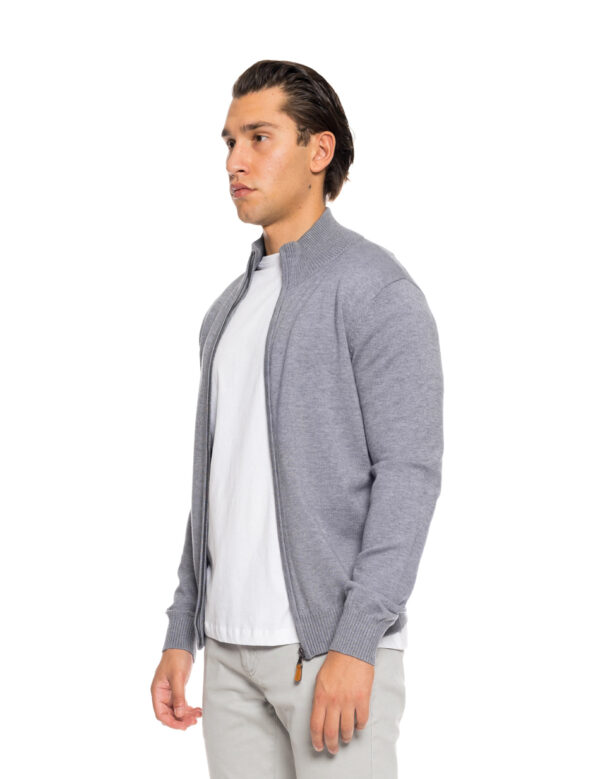 Biston fashion ανδρική πλεκτή ζακέτα 52-206-001 DK GREY