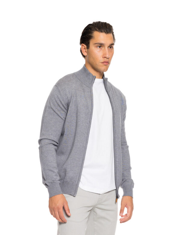Biston fashion ανδρική πλεκτή ζακέτα 52-206-001 DK GREY