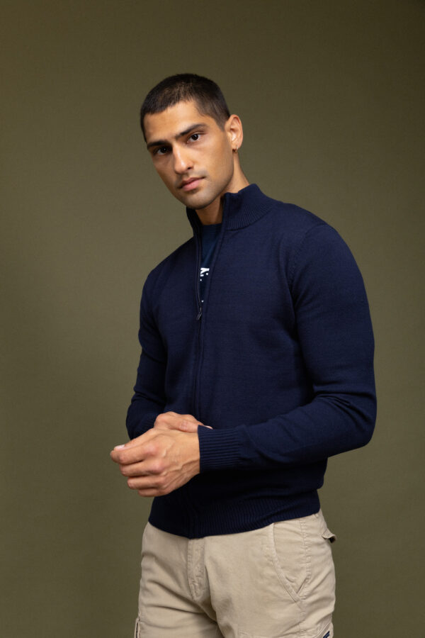 Biston fashion ανδρική πλεκτή ζακέτα 52-206-001 NAVY