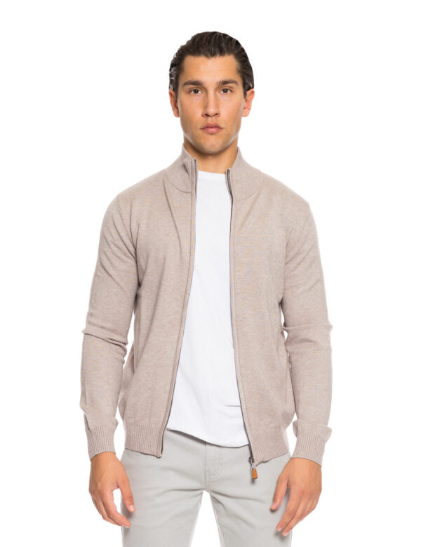 Biston fashion ανδρική πλεκτή ζακέτα 52-206-001 BEIGE