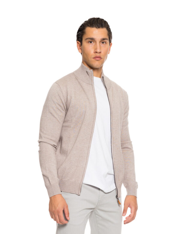 Biston fashion ανδρική πλεκτή ζακέτα 52-206-001 BEIGE