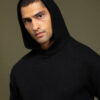 Biston Ανδρική πλεκτή μπλούζα με κουκούλα 52-206-006 BLACK