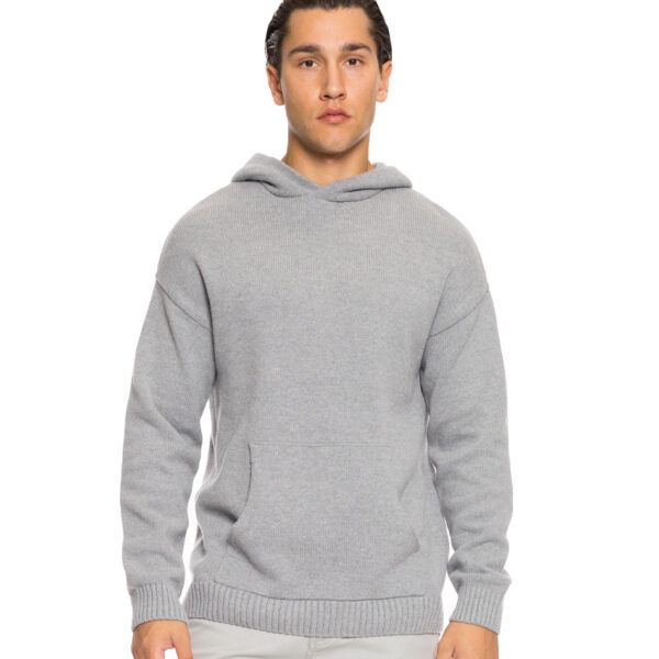 Biston Ανδρική πλεκτή μπλούζα με κουκούλα 52-206-006 GREY