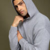Biston Ανδρική πλεκτή μπλούζα με κουκούλα 52-206-006 GREY
