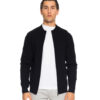 Smart fashion ανδρική πλεκτή μπλούζα με όρθιο γιακά και φερμουάρ 52-206-012 BLACK