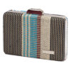 Ψάθινο τσαντάκι clutch -21896 - Μπλέ